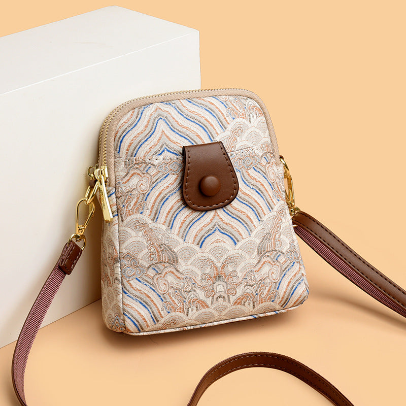 Women's National Style Printed Autumn Mom Mobile Phone Bags