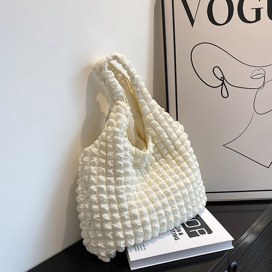 Women's Fashionable Cloud Puff Flower Summer Canvas Bags