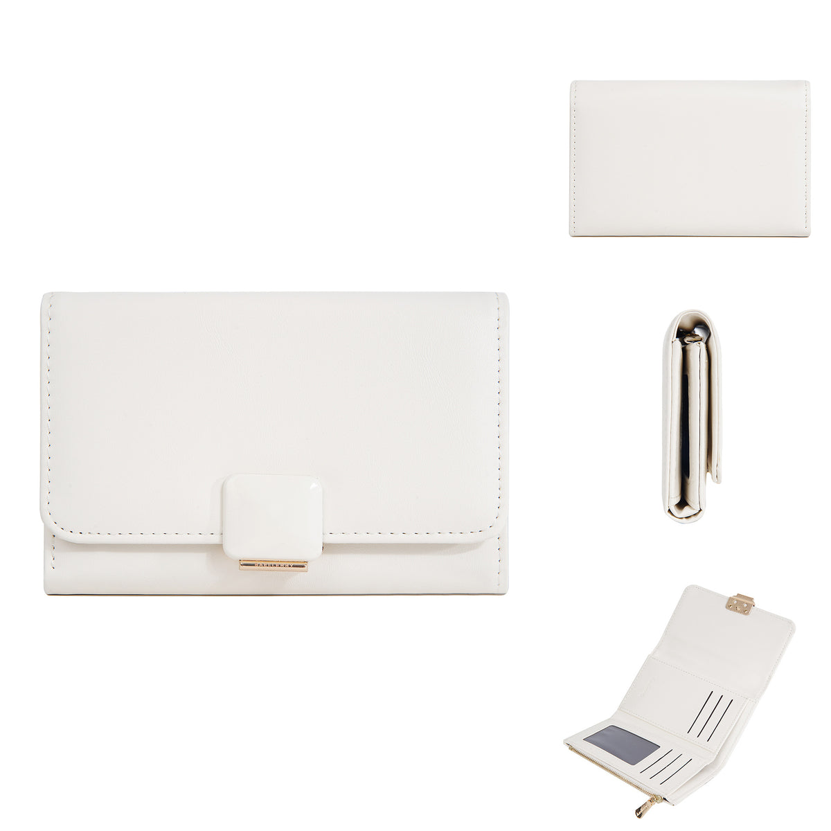 Women's Korean Style Multiple Slots Zipper Mid-length Coin Purses