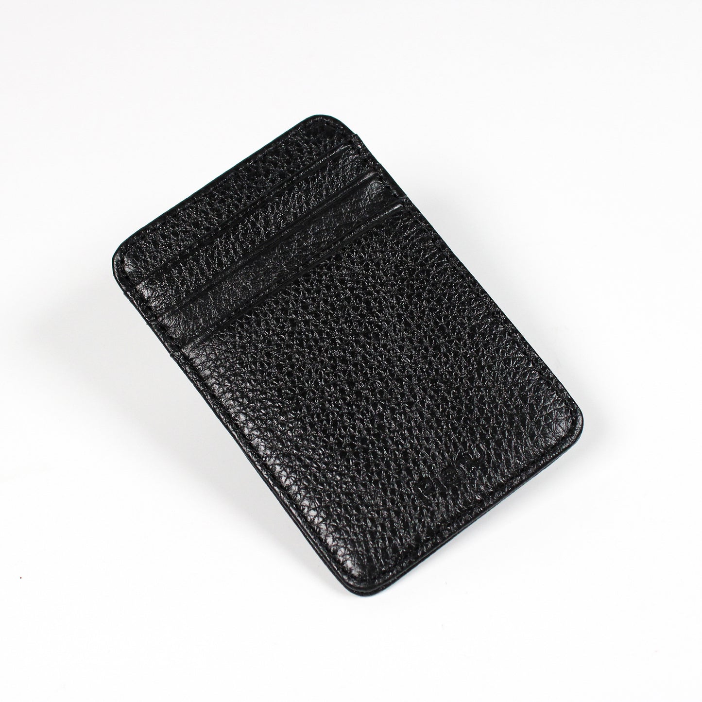 Top Layer Leather Lychee Pattern Vertical Card Holder