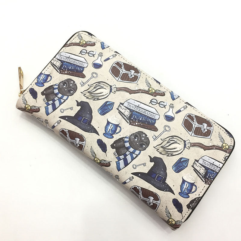 Women's Retro Brown Stitching Contrast Color Hogg Coin Purses