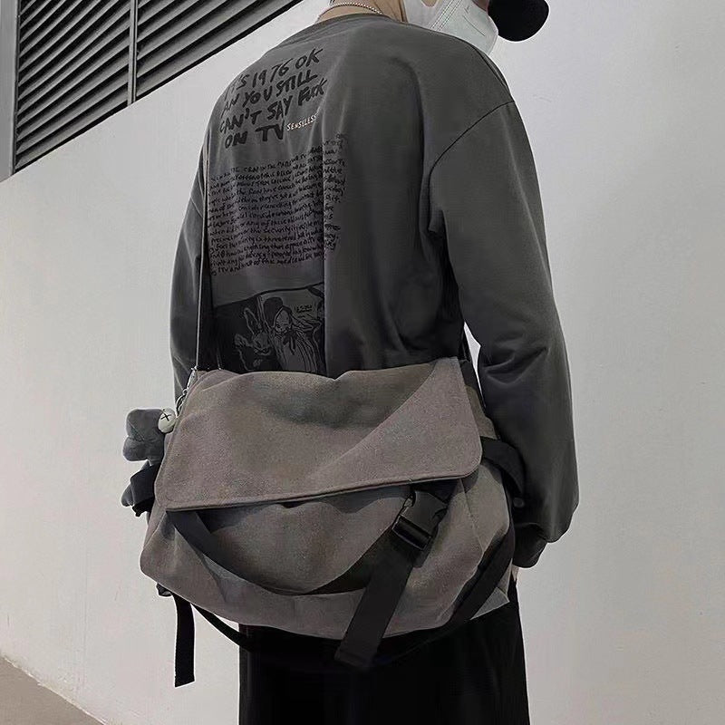 Women's & Men's Korean Style Idle Large Capacity Canvas Solid Bags