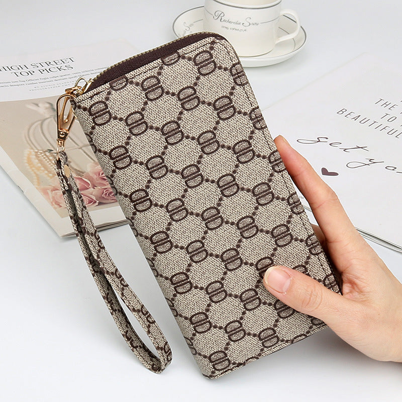 Women's Capacity Zipper Long Fashion Clutch Mobile Phone Bags