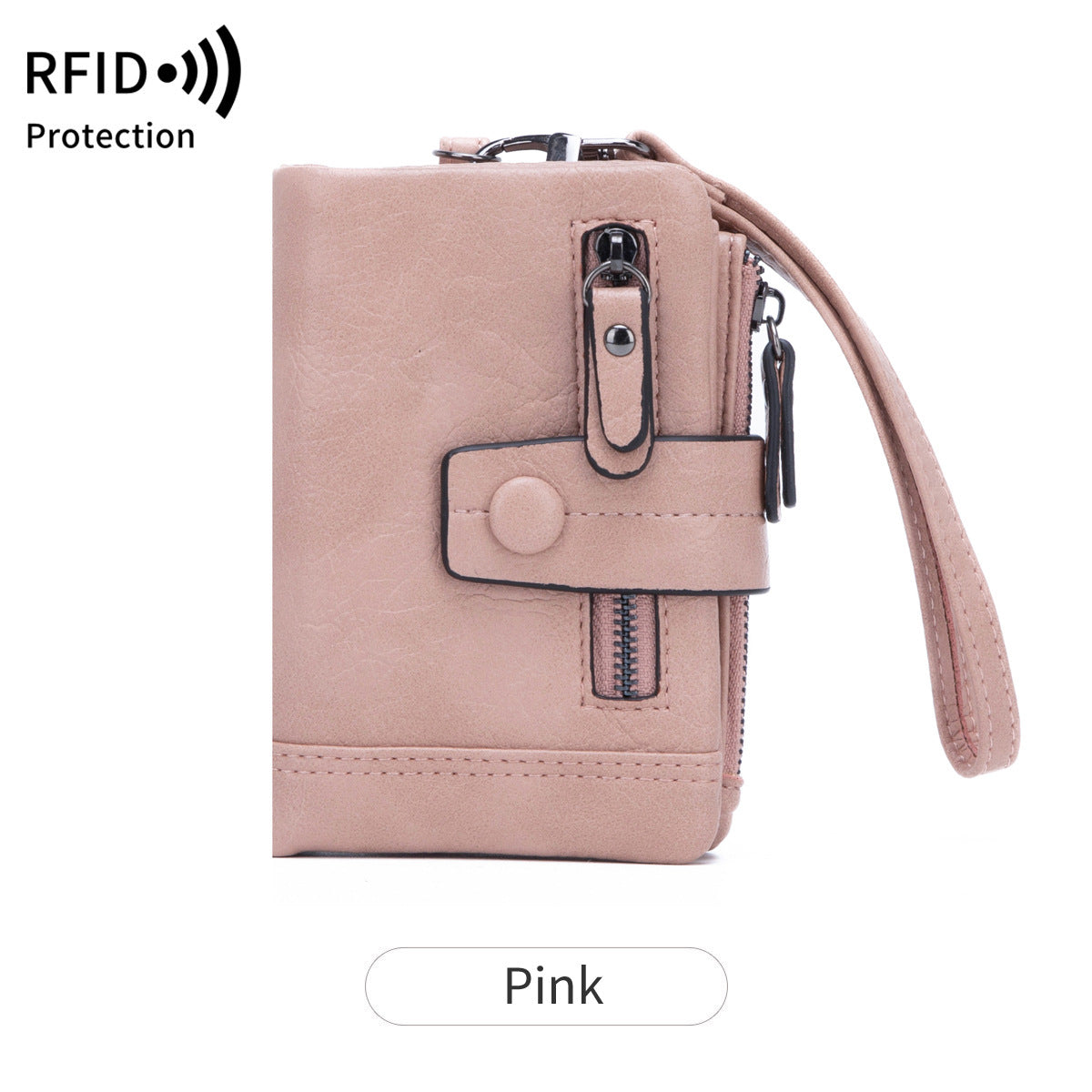 Women's Korean Fashion Zipper Hasp Clutch Coin Purses