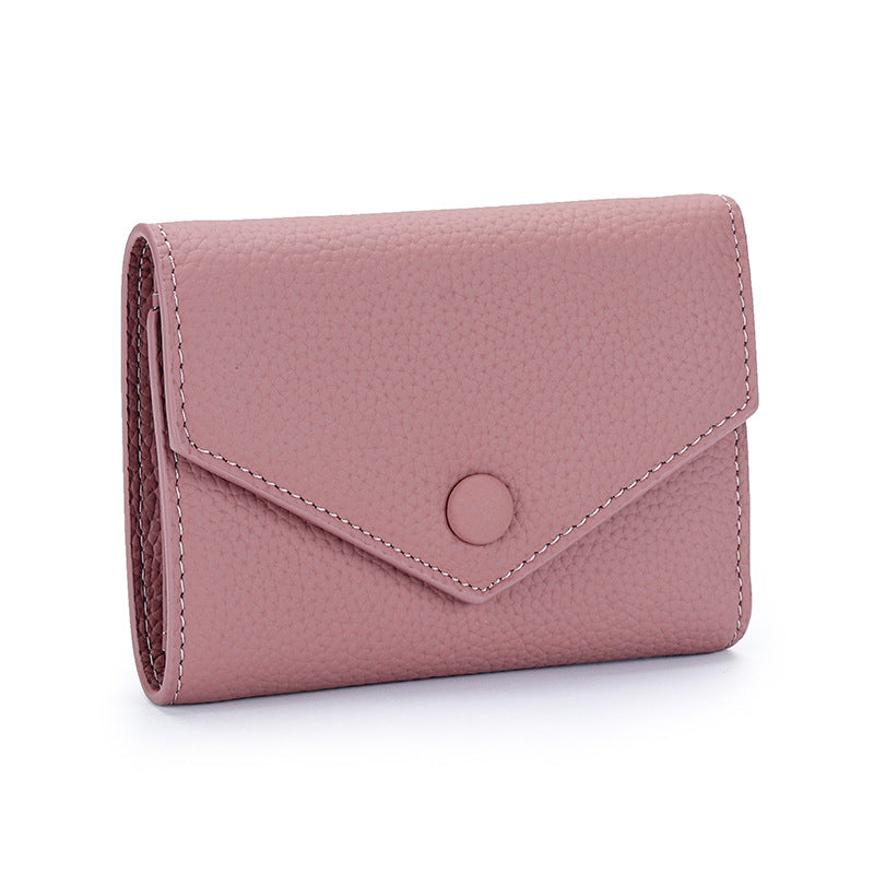 Women's Soft Cowhide Genuine Leather Short Cute Girly Ladies Wallet