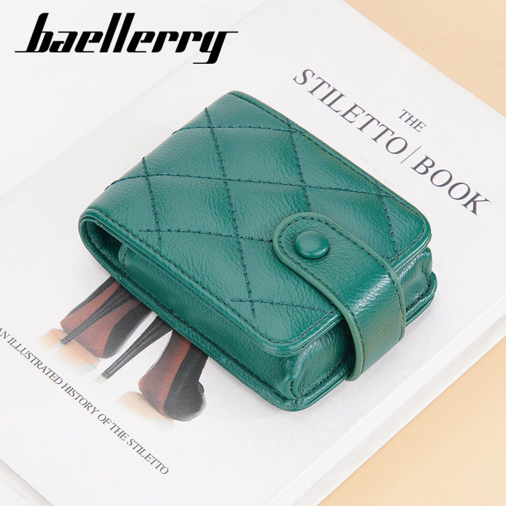Women's Fashion Rhombus Quilted Compact With Lens Makeup Bag