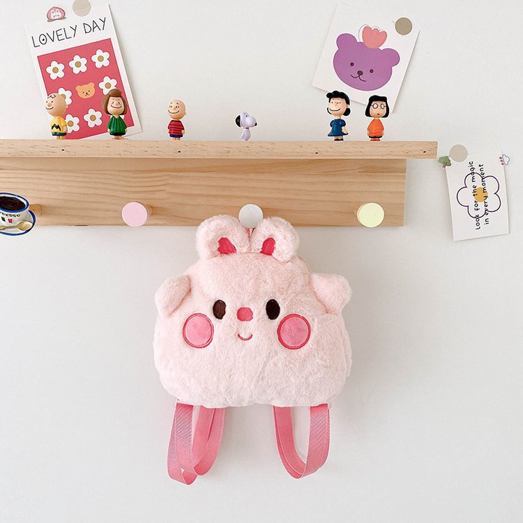 Children's Style Furry Girlish Cartoon Cute Doll Backpacks
