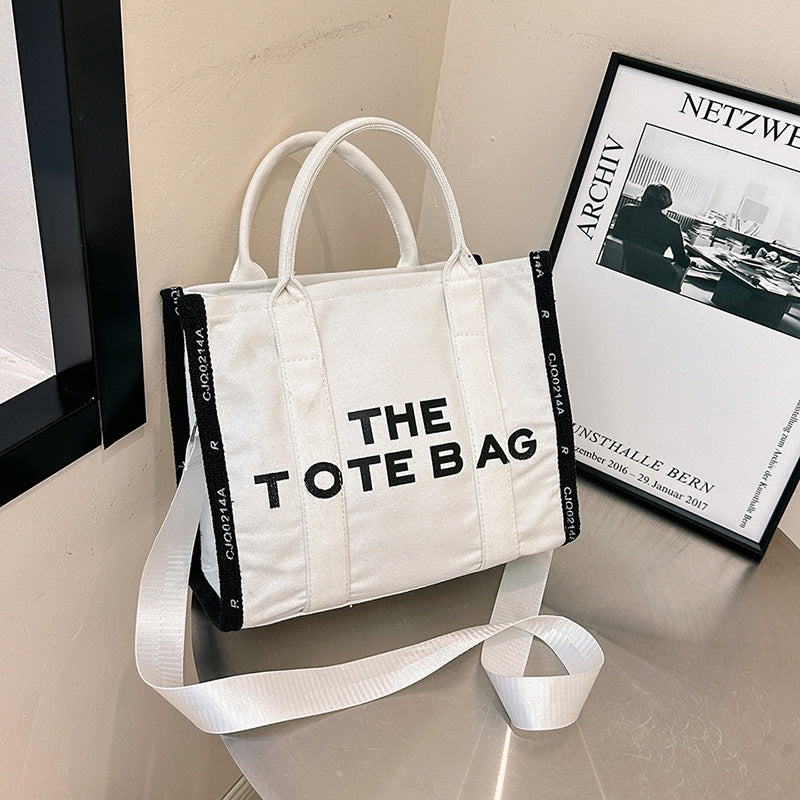 Glamorous Elegant Women's Fashion Letter Canvas Tote Bags