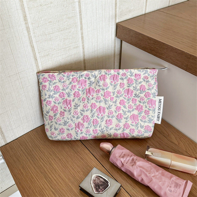 Large Capacity Portable Clutch Jacquard Buggy Makeup Bag