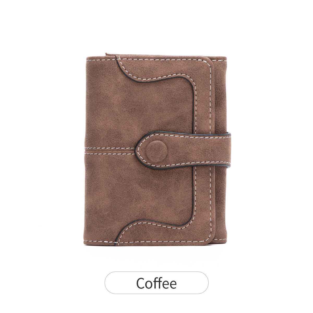 Women's Simple Fashion Clutch Vintage Frosted Two Ladies Wallet