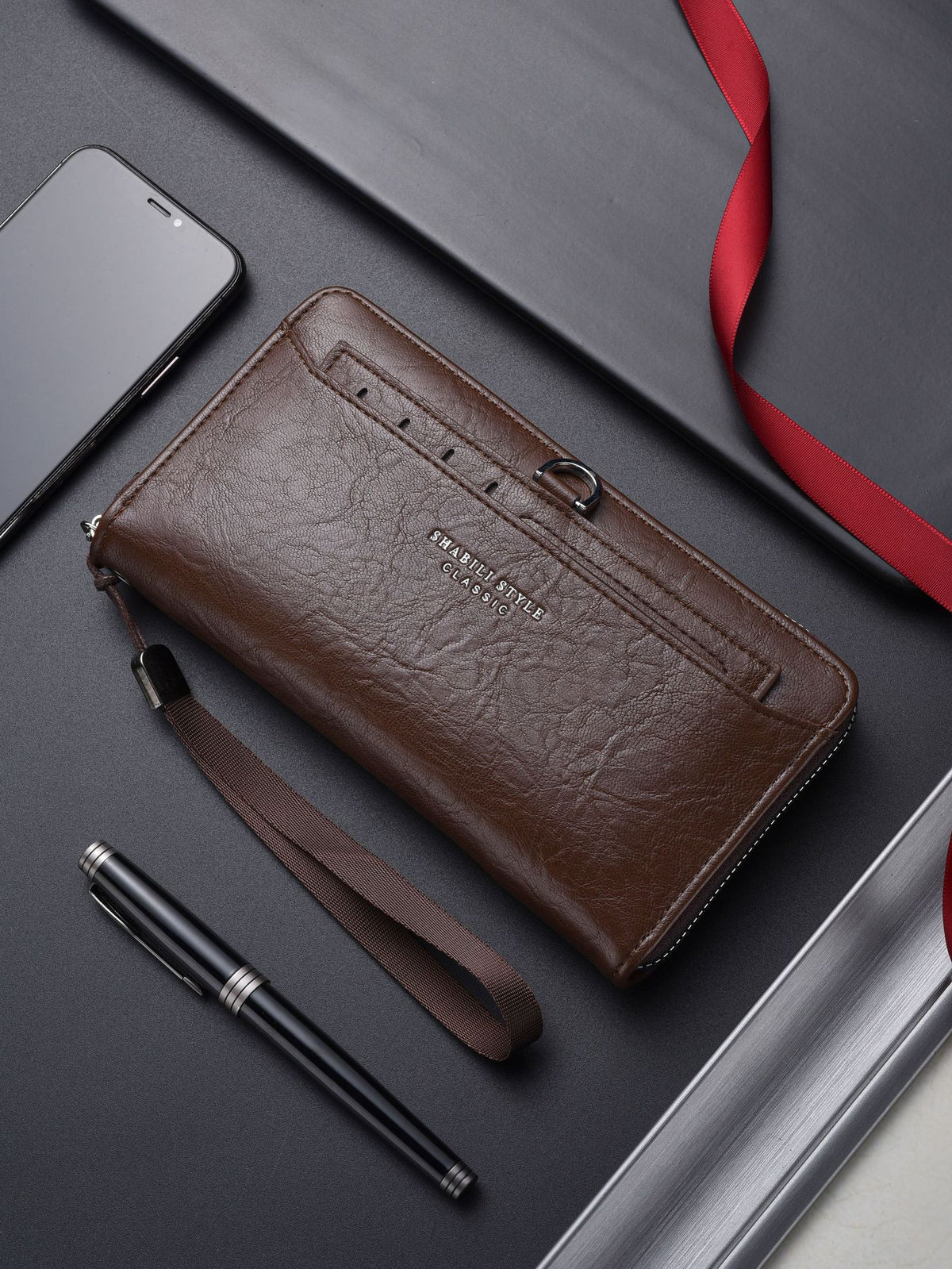 Men's Zipper Mobile Multiple Slots Large Capacity Men's Wallet