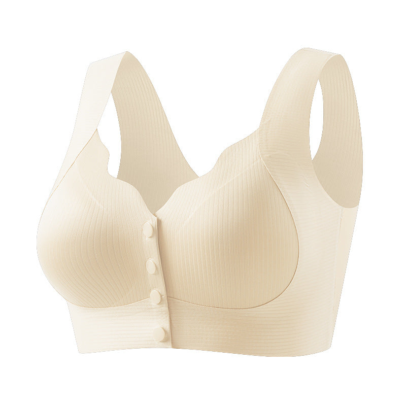 Women's Mother's Front Buckle Lifting Traceless Underwear Everyday Bras