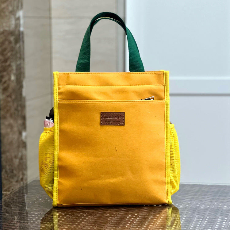 Canvas Solid Color Unisex Simple Lunch Box Handbags