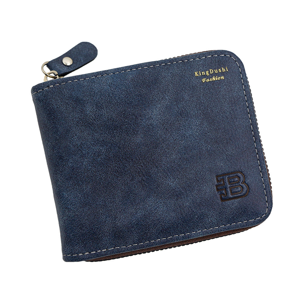 Men's Popular Frosted Short Scarf Multiple Slots Large Men's Wallet