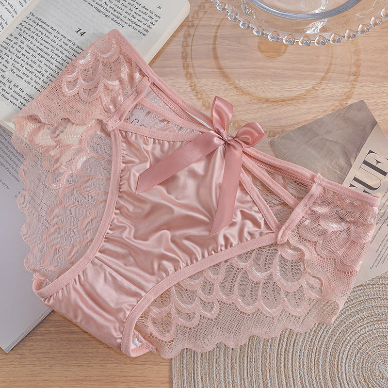 Women's Satin Underwear Pure Desire Bow Hip Panties
