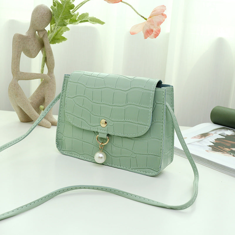 Slouchy Women's Pearl Crocodile Pattern For Small Square Bags