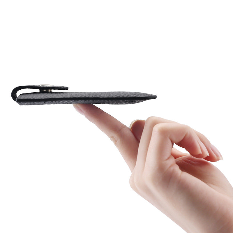 Women's & Men's & Leather Pull-out Portable Compact Card Holder