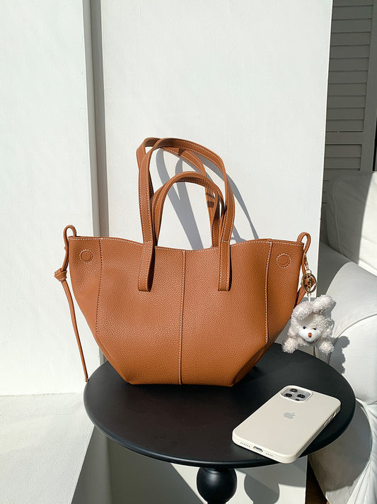 Women's Leather Portable Large Capacity Trendy Fashion Niche Handbags