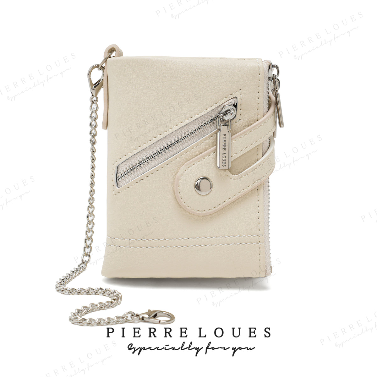 Women's High-grade Multiple Slots Chain Short Double Zipper Purses