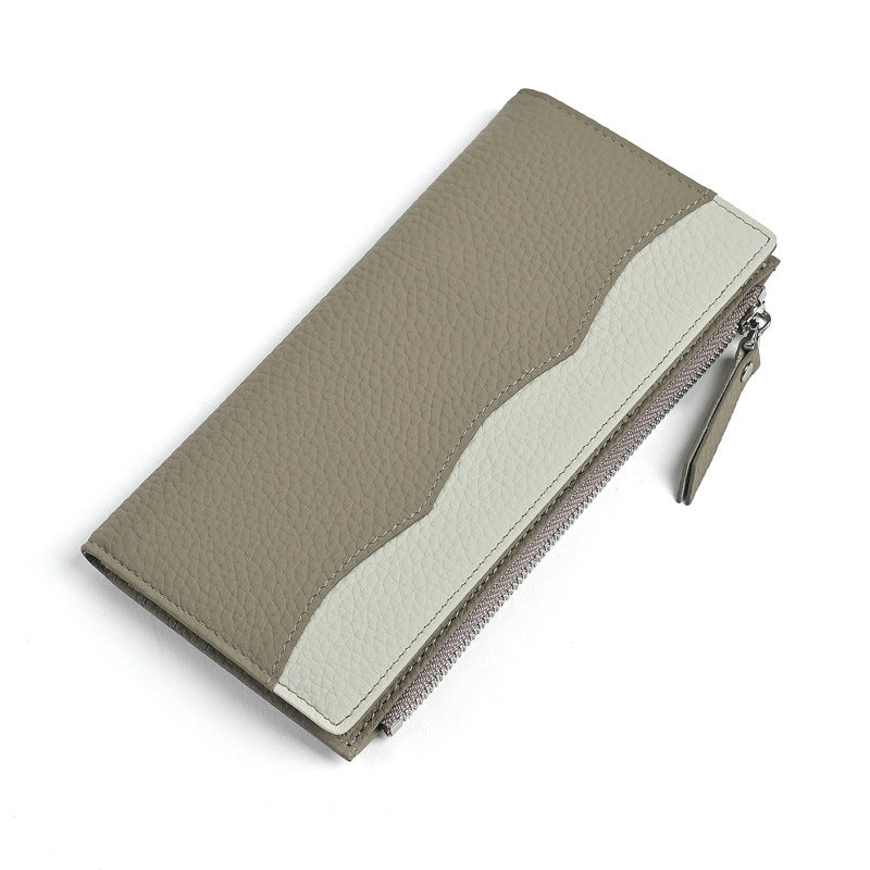 Women's Leather Long Lucky Cowhide Handmade Female Purses
