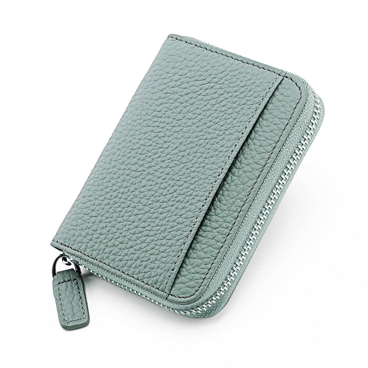 Women's & Men's & Leather Expanding Swiping Zipper Change Card Holder