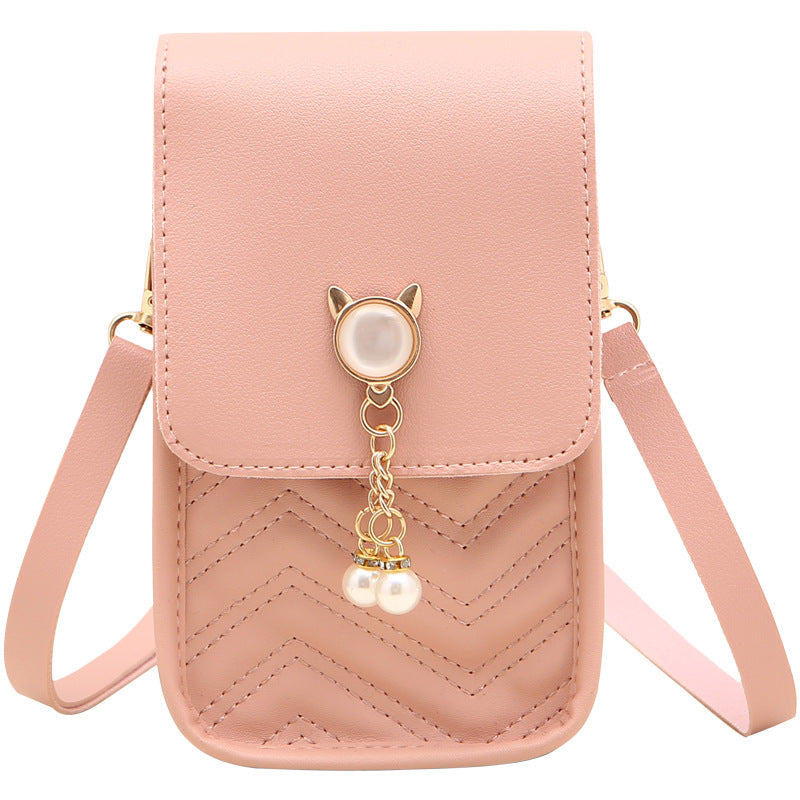 Glamorous Women's Mobile Pearl Mini Diamond Women's Messenger Bag