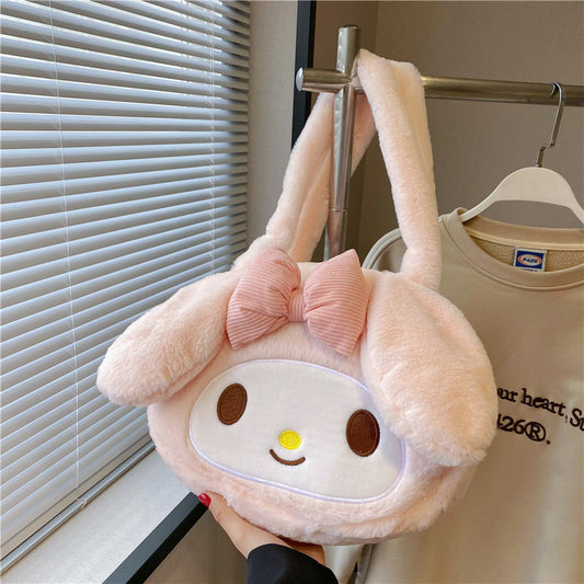 Women's Cute Cartoon Doll Large Capacity Plush Handbags