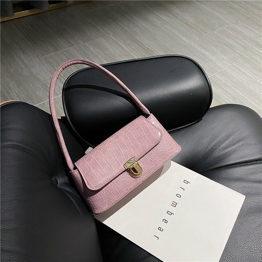 Women's Trendy Korean Style Stone Pattern Portable Shoulder Bags