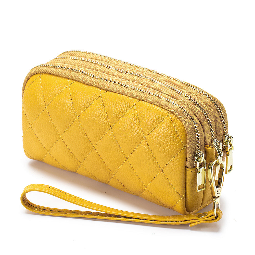 Women's Capacity First Layer Cowhide Temperament Mother Style Genuine Handbags