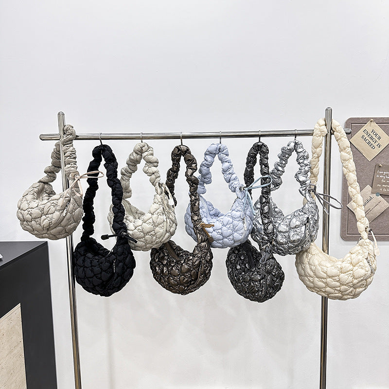 Cloud Female Pleated Dumpling Personality Drawstring Women's Shoulder Bag