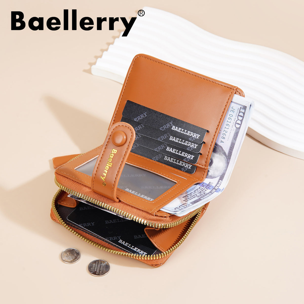 Women's High-grade Short Stone Pattern Multiple Slots Coin Purses
