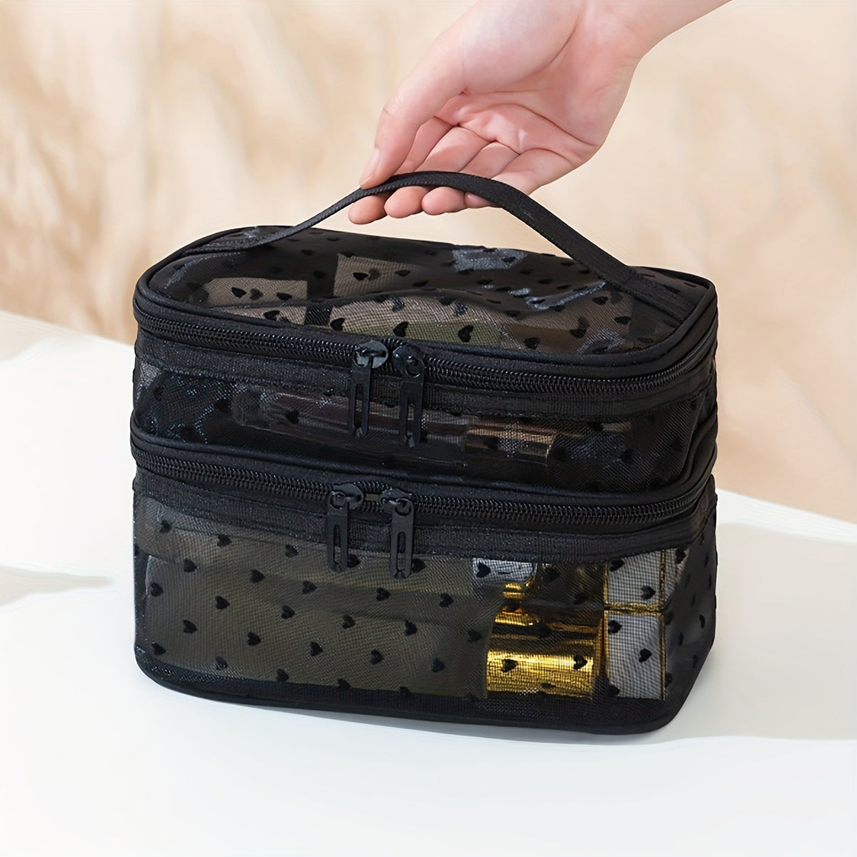 Mesh Large Capacity Wash Storage Tool Box Makeup Bag