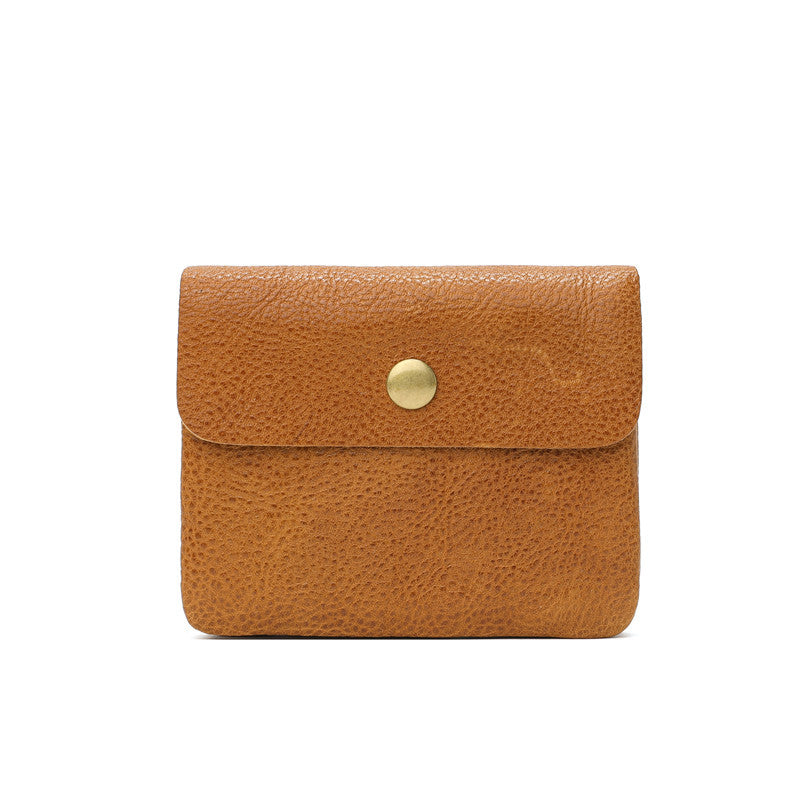 Women's & Men's Vegetable Tanned Leather Cowhide Short Genuine Leisure Simple Green Ladies Wallet