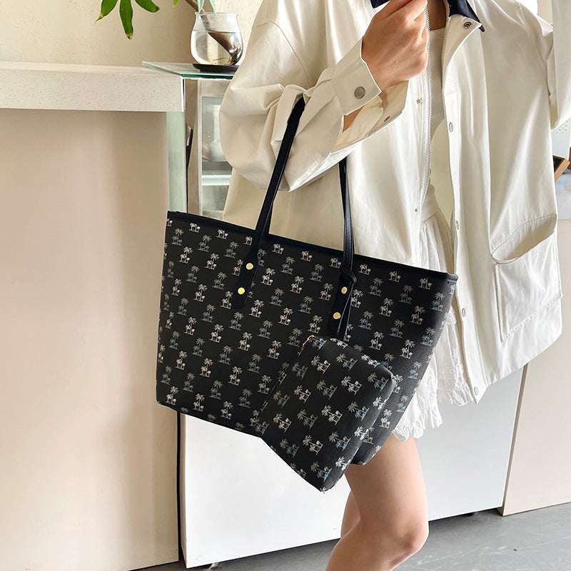 Women's Printed Large Capacity Two-piece Set Simple Western Bags