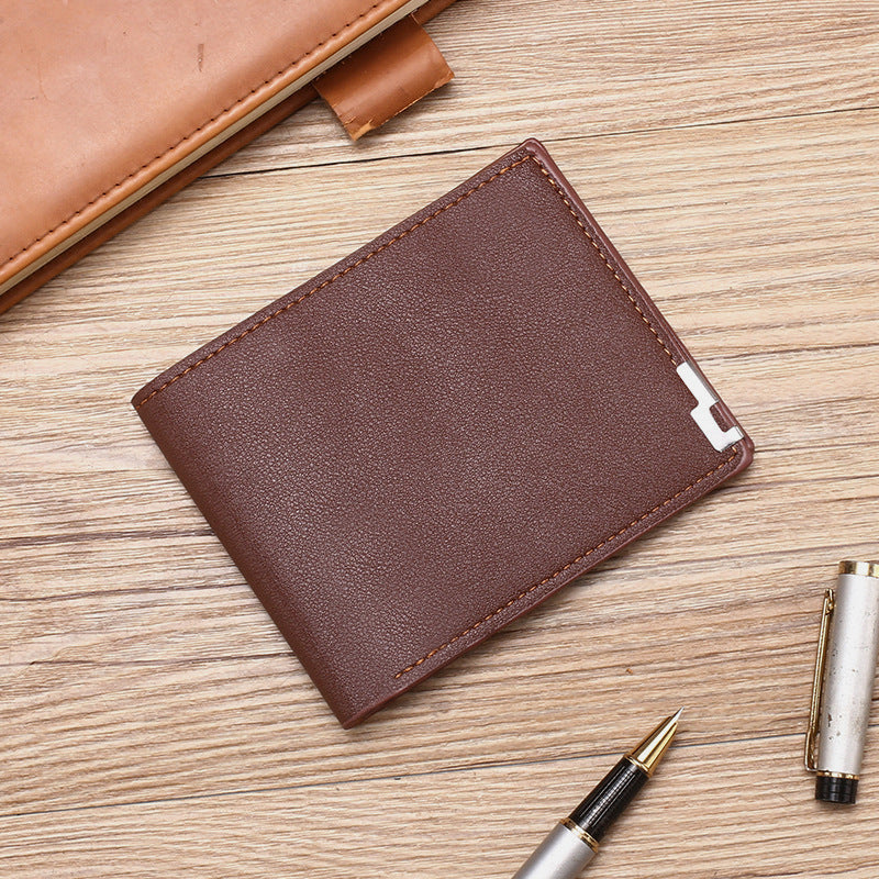 Men's Korean Style Blue Iron Edge Horizontal Vertical Card Holder