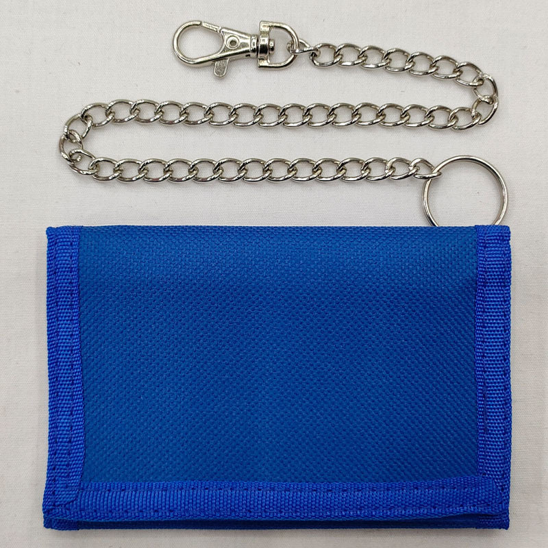 Men's Folding Chain Black Three-fold Zipper Purses