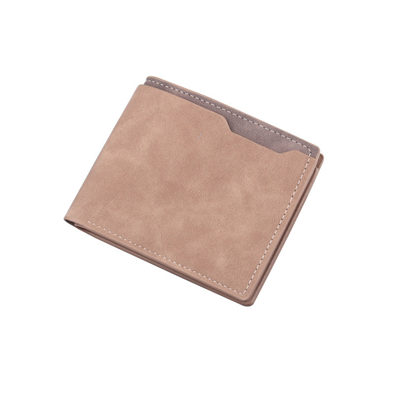 Men's Two Fold Half Frosted Soft Leather Men's Wallets