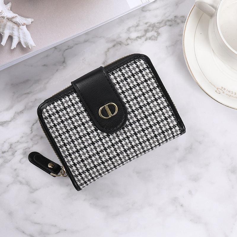 Women's Light Luxury Short Canvas Multiple Slots Ladies Wallets