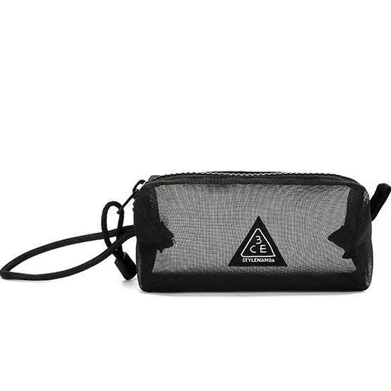 Elegant Counter Black High-grade Mesh Portable Cosmetic Bags