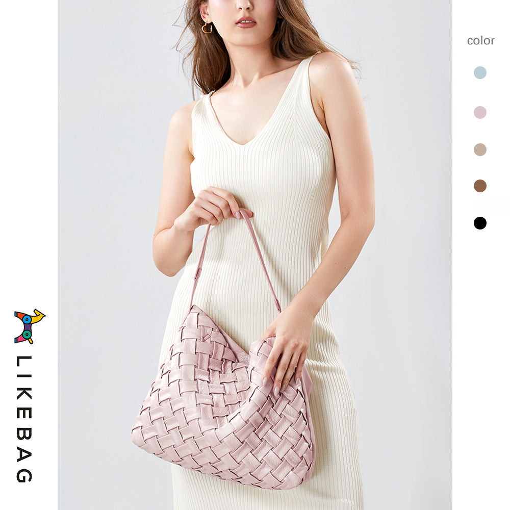 Women's Capacity Composite Portable Soft Leather Textured Women's Shoulder Bag