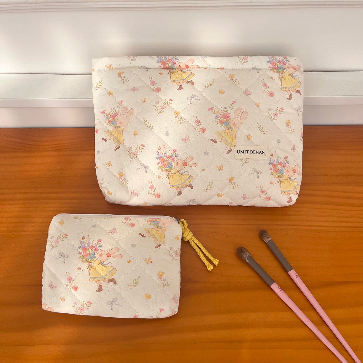 Gentle Cartoon Thickened Zipper Wash Heart Portable Makeup Bag