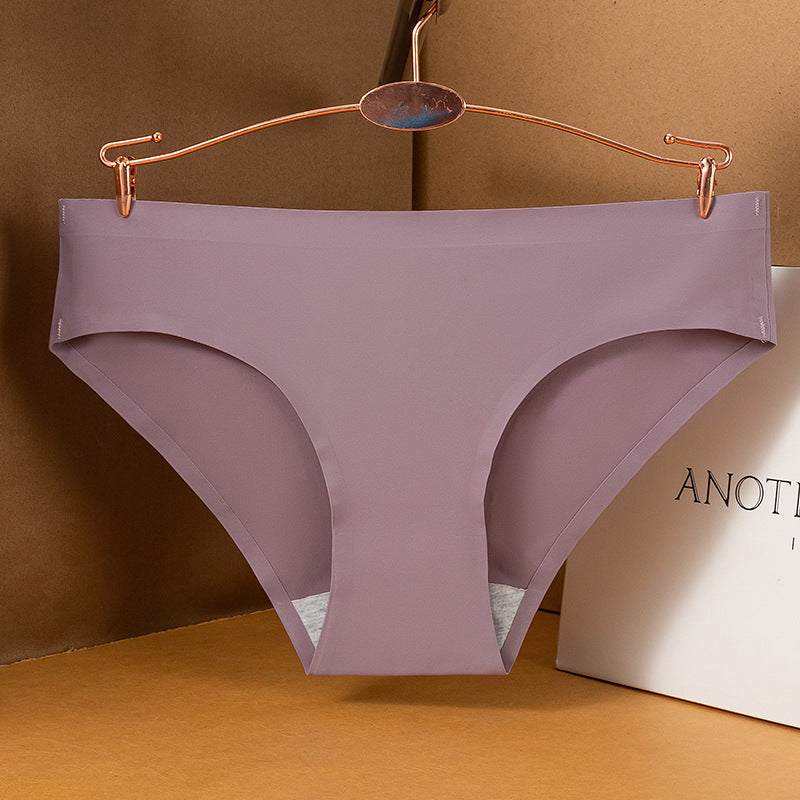 Women's One-piece Ice Silk Underwear For Low Waist Pure Panties