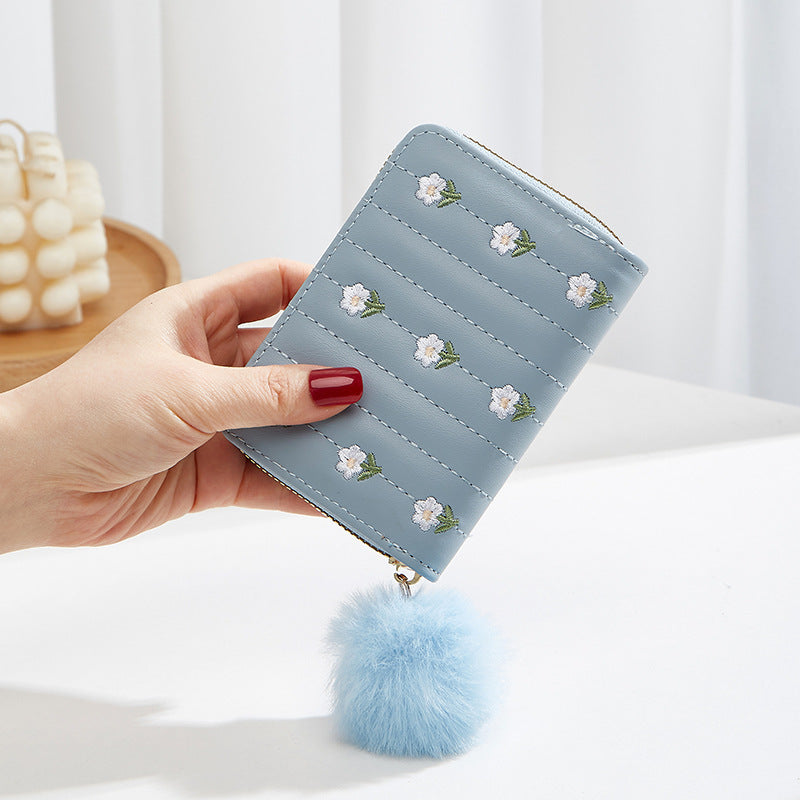Casual Mini Embroidered Live Streaming Benefits Ladies Wallets