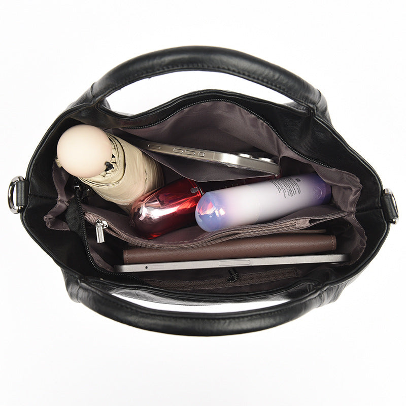Women's Lightweight Commuter Texture Soft Leather Large Bags