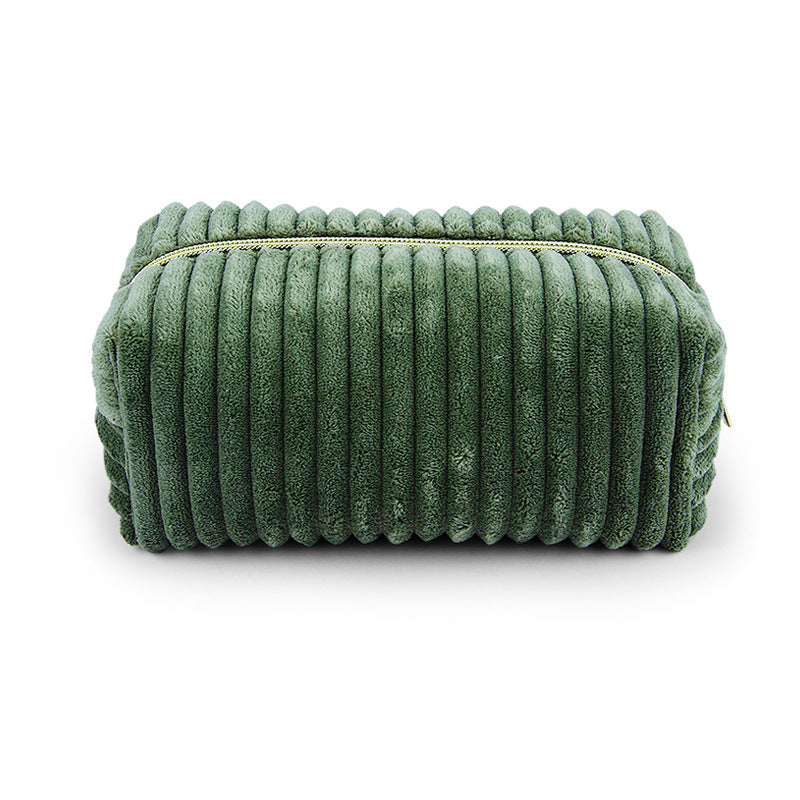 Bold Stripes Corduroy Plush Storage Large Bags