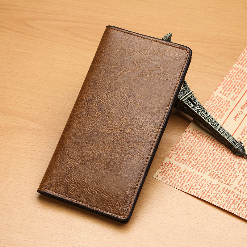 Men's Long Green Multiple Slots Leisure Trendy Men's Wallets