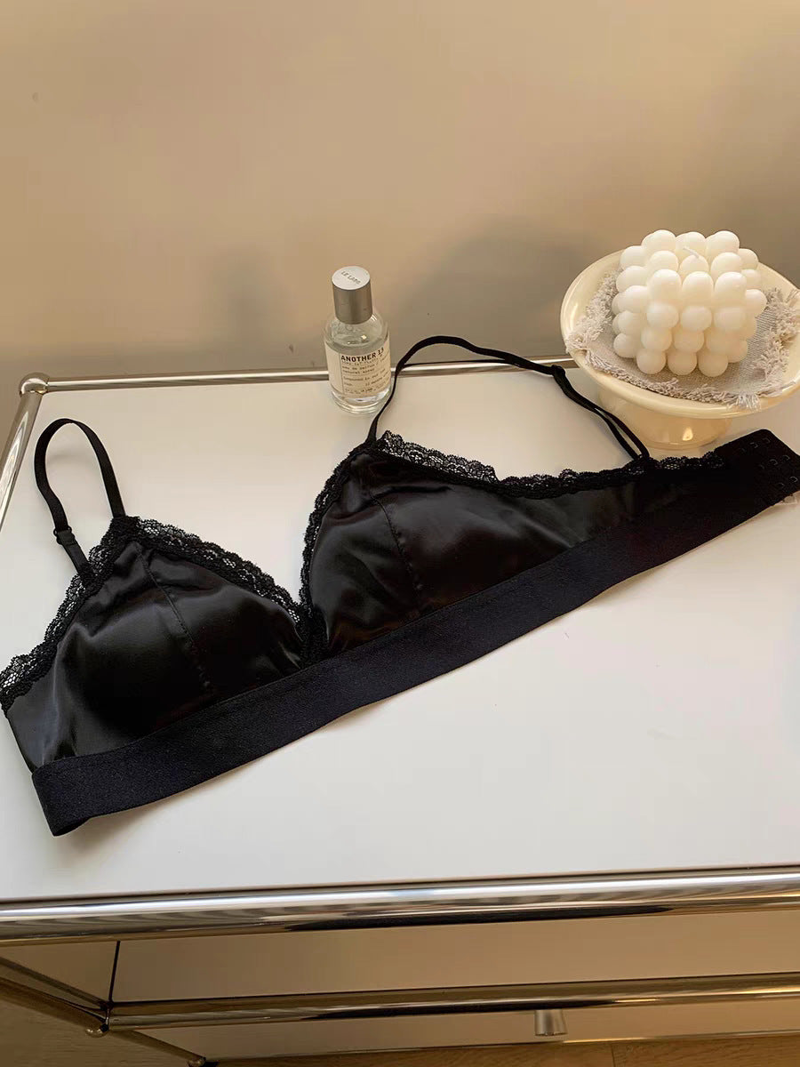 Triangle Cup Wireless Comfortable Spaghetti Strap Underwear Everyday Bras