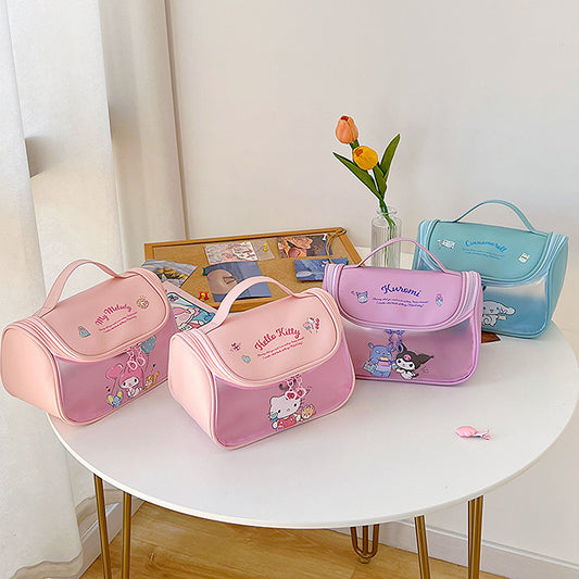Women's Cartoon Large Capacity Portable Good-looking Double Zipper Cosmetic Bags
