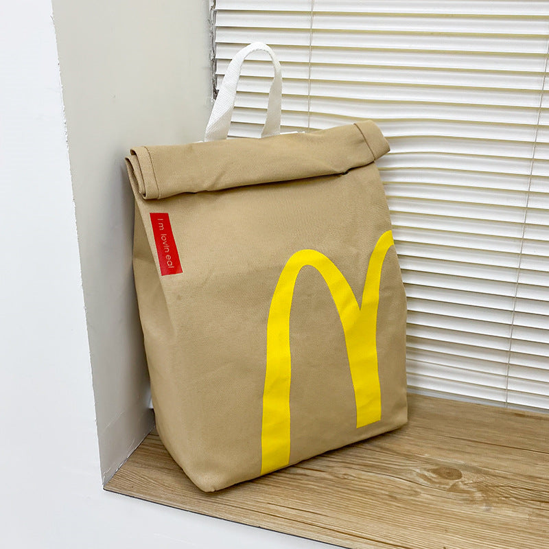 Casual Mcdonald Paper Printing Lunch Box Shoulder Bags