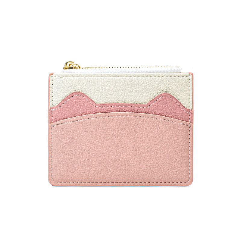 Women's Contrast Color Cute Good-looking Mini Card Holder